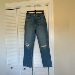 REFORMATION NWOT Distressed Cynthia High Rise Straight Jeans - Size 25
